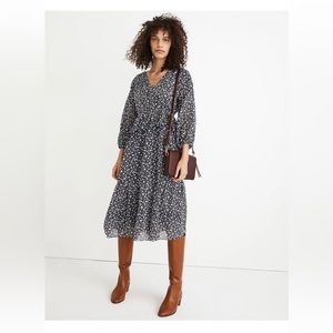 Madewell NWT Tie-Waist Midi Dress in Harvest Vine